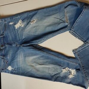 Hollister Y2K High-Rise Super Skinny Jeans Distressed Ripped Floral accent 13/31